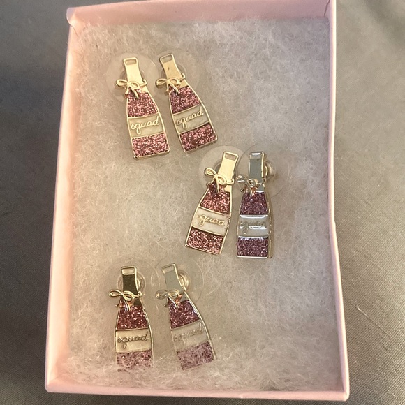 BaubleBar Jewelry - Yes Way Rose Wine Bottle 3 Pairs Earrings. Sugarfix by Baublebar. NWT